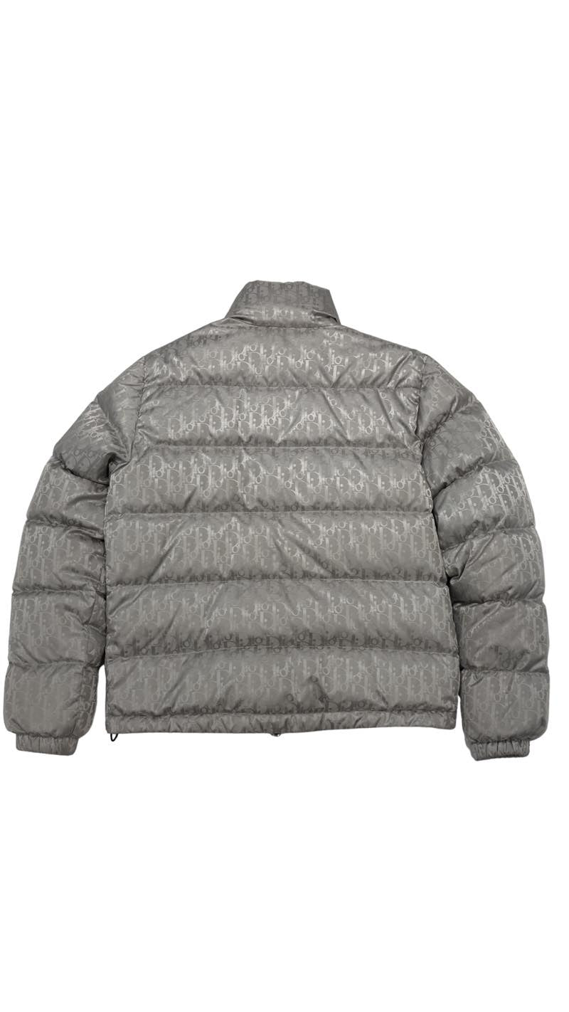 Dior Oblique Technical Jacquard Down Jacket Silver - Lightly Pre-Owned Size M