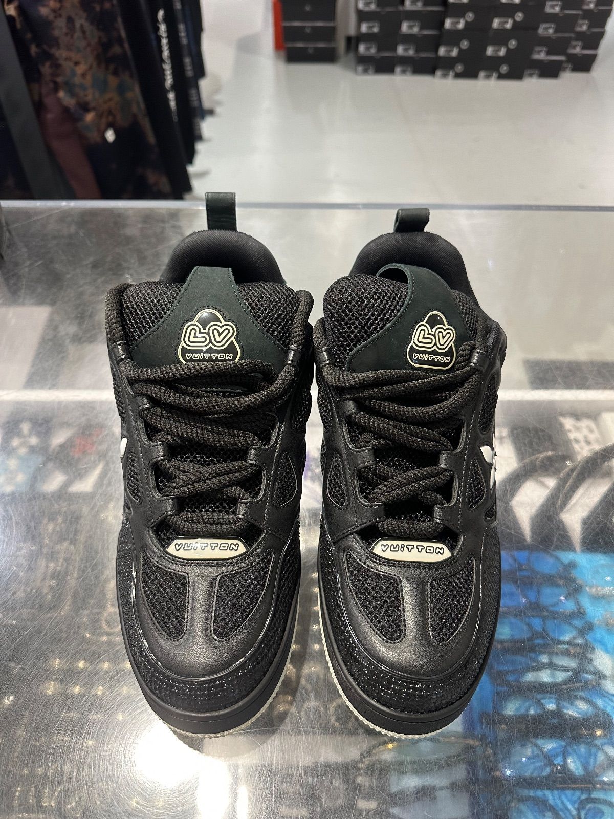 Louis Vuitton LV Skate Sneaker Black White - Pre-Owned Size 11 (No original box)