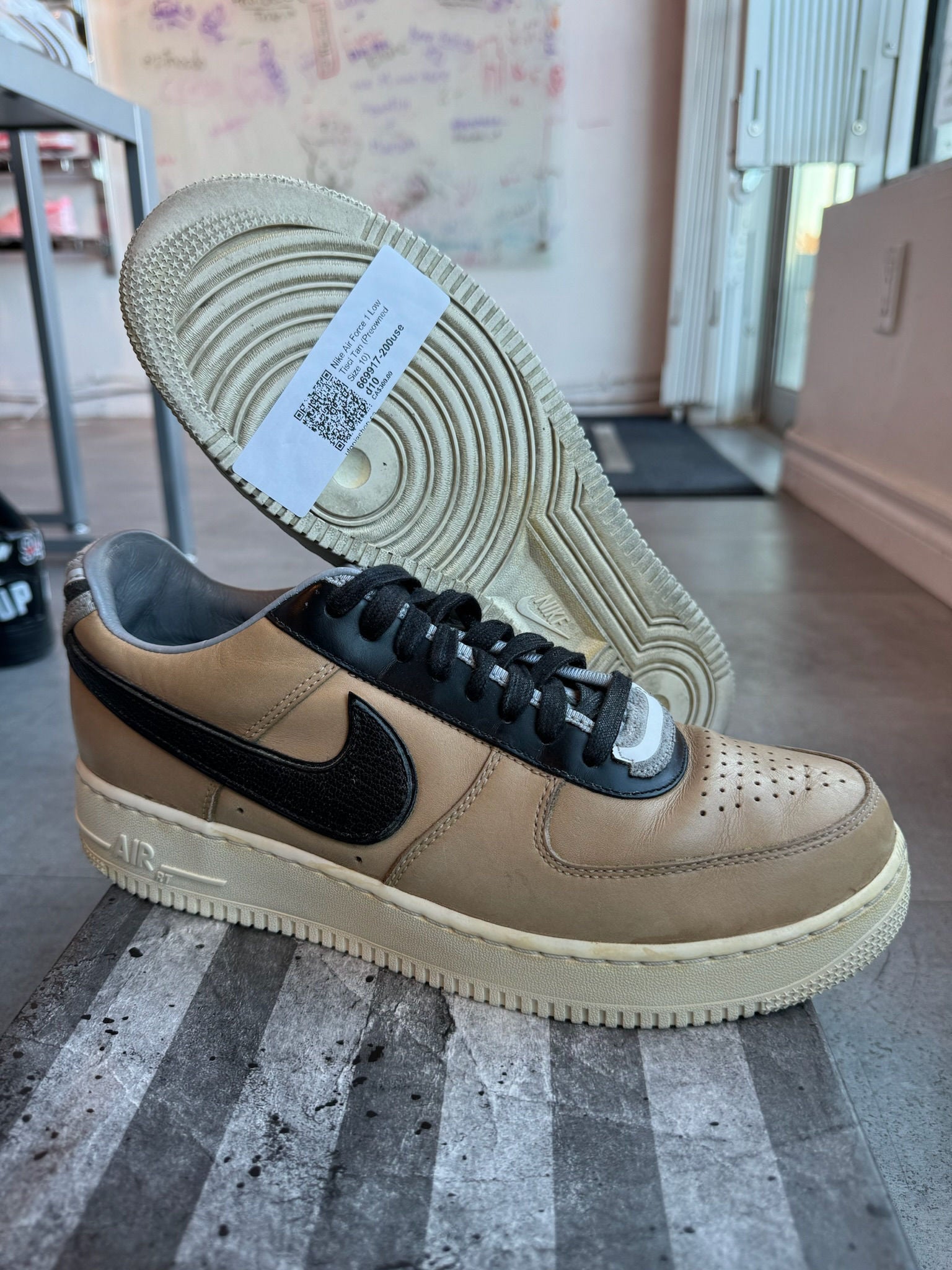 Nike Air Force 1 Low Tisci Tan - Pre-Owned Size 10