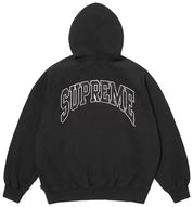 Supreme Cracked Raglan Zip Up Hooded Sweatshirt Black