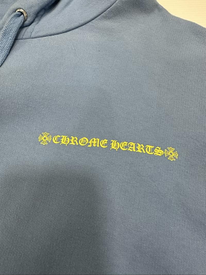 Chrome Hearts Miami Exclusive Yellow Triple Sword Horseshoe Pullover Hoodie Baby Blue - Pre-Owned Size M