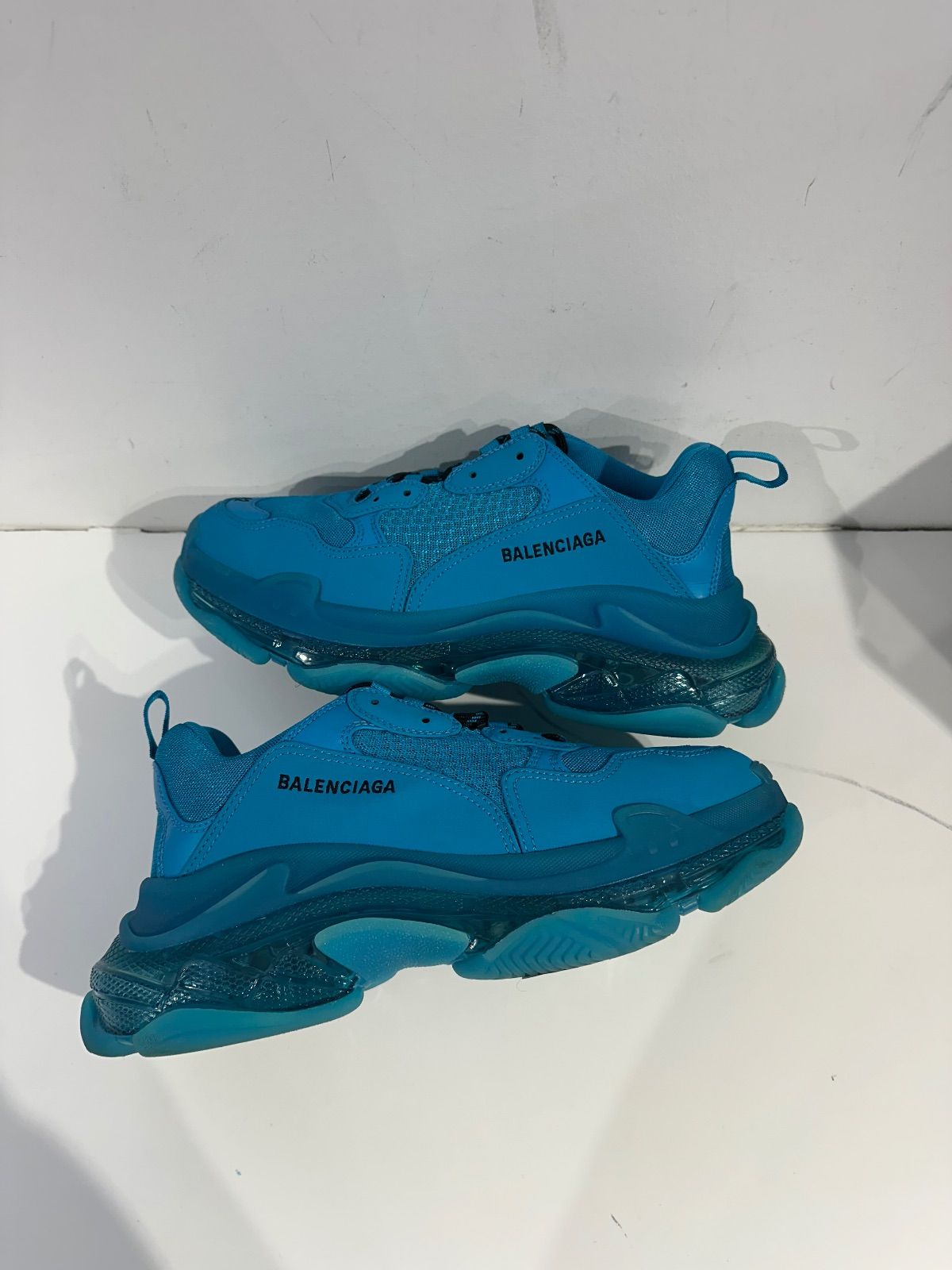 Balenciaga Triple S Clear Sole Teal Blue - Pre-Owned Size 9 (No original box)