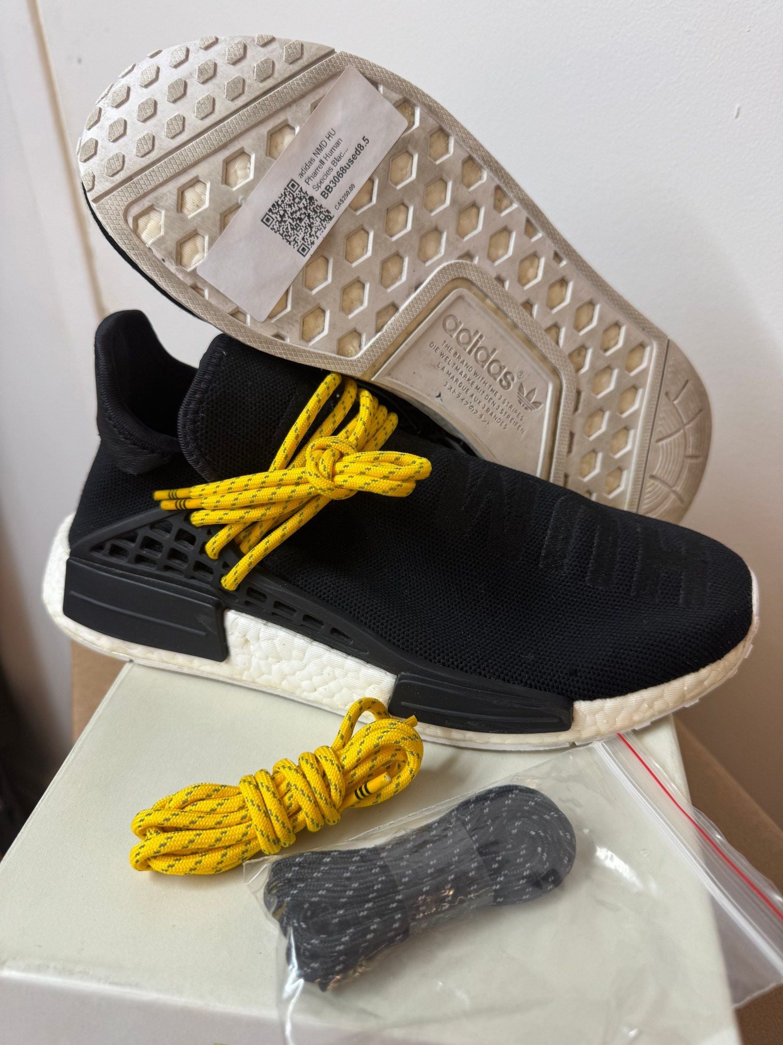 adidas NMD HU Pharrell Human Species Black - Lightly Pre-Owned Size 8.5
