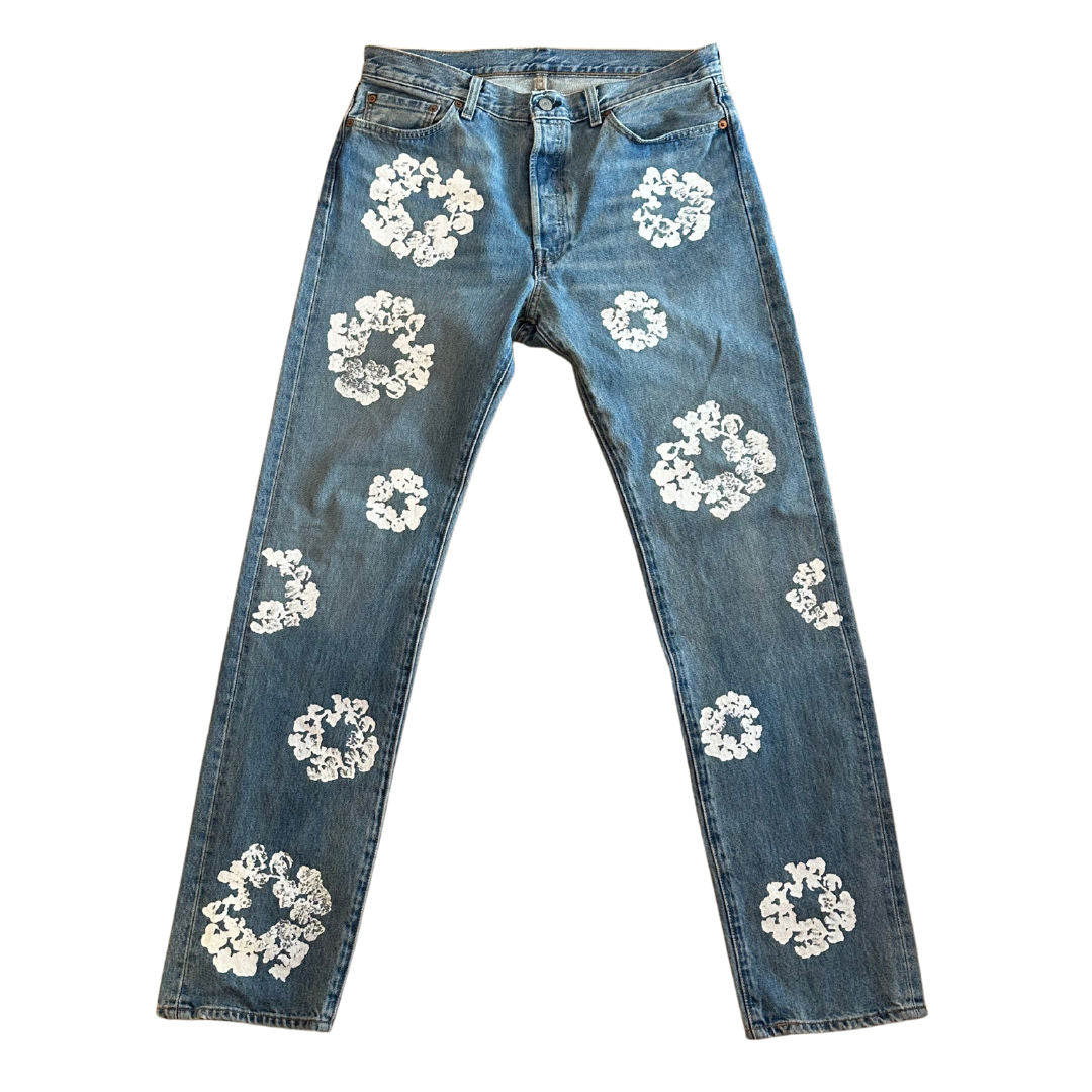 Denim Tears x Levi's Cotton Wreath Jean Light Wash (Preowned size 34) - Pre-Owned