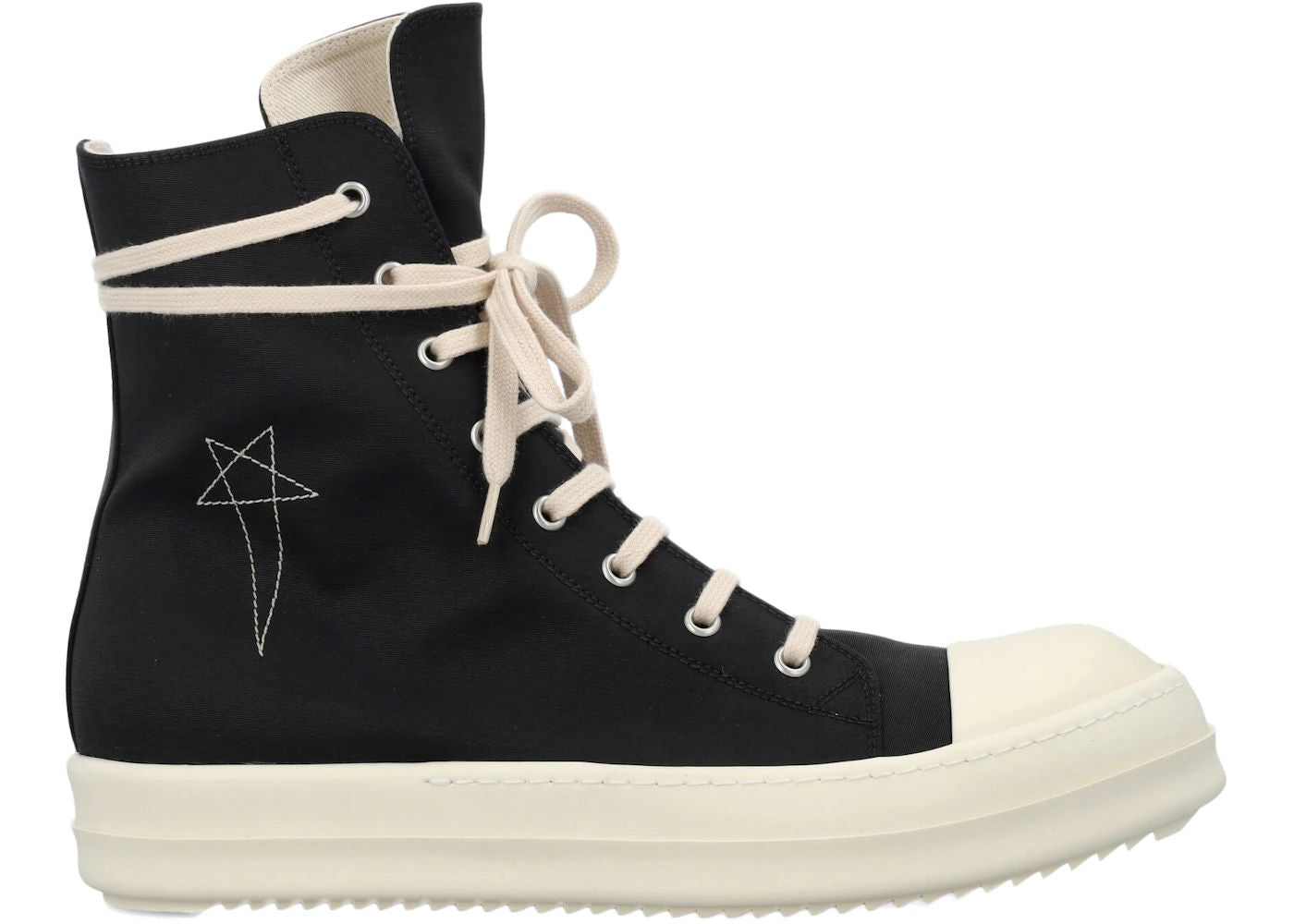 Rick Owens DRKSHDW Fogachine Hi Pentagram Embroidery Black Milk - Pre-Owned Size EU39.5/US6.5