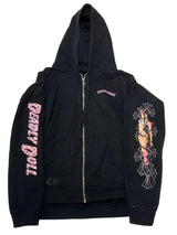 Chrome Hearts Deadly Doll Pink Cross Scroll Zip-Up Hoodie - Lightly Pre-Owned Size XL