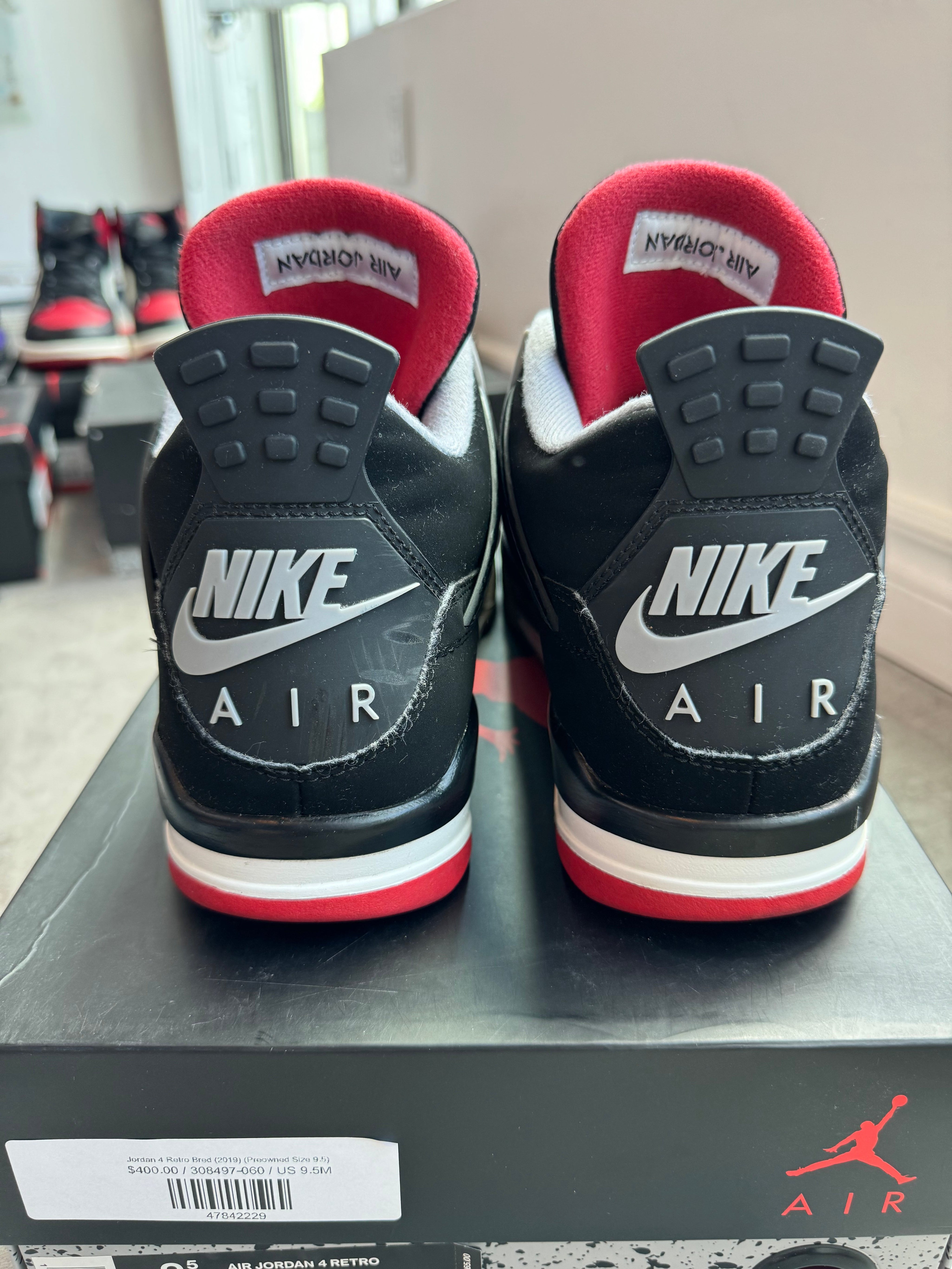 Jordan 4 Retro Bred (2019) (Preowned Size 9.5 9/10)