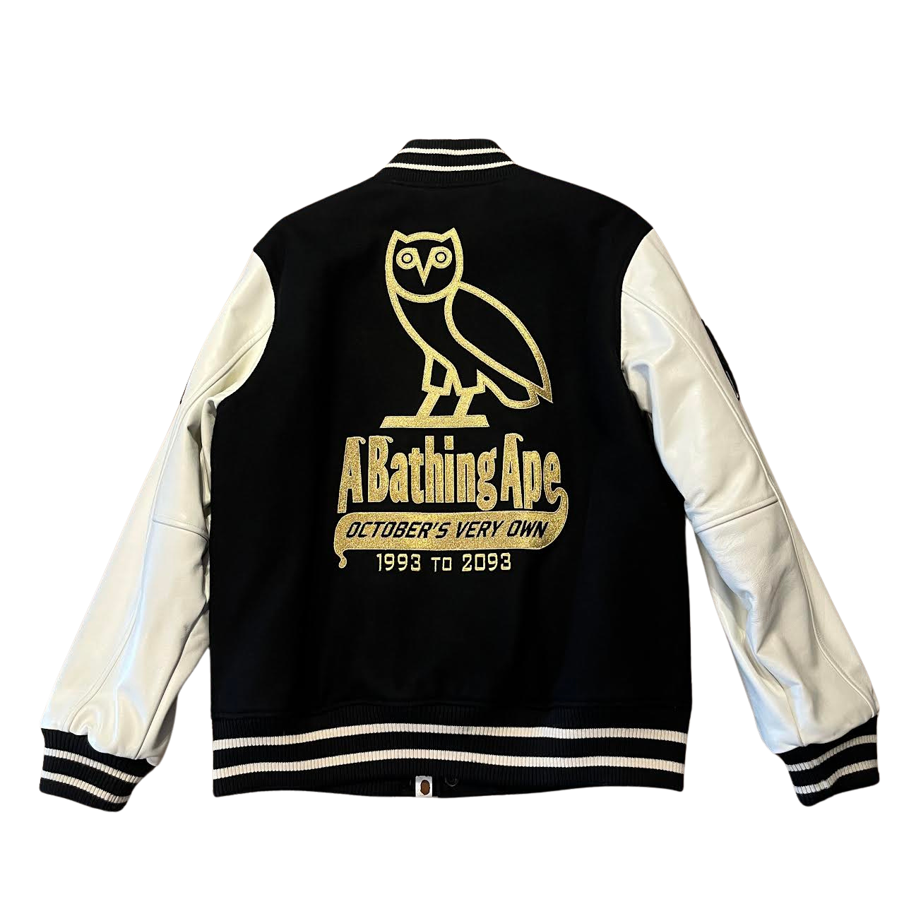 Bape x OVO Varsity Jacket Black (Lightly Preowned)