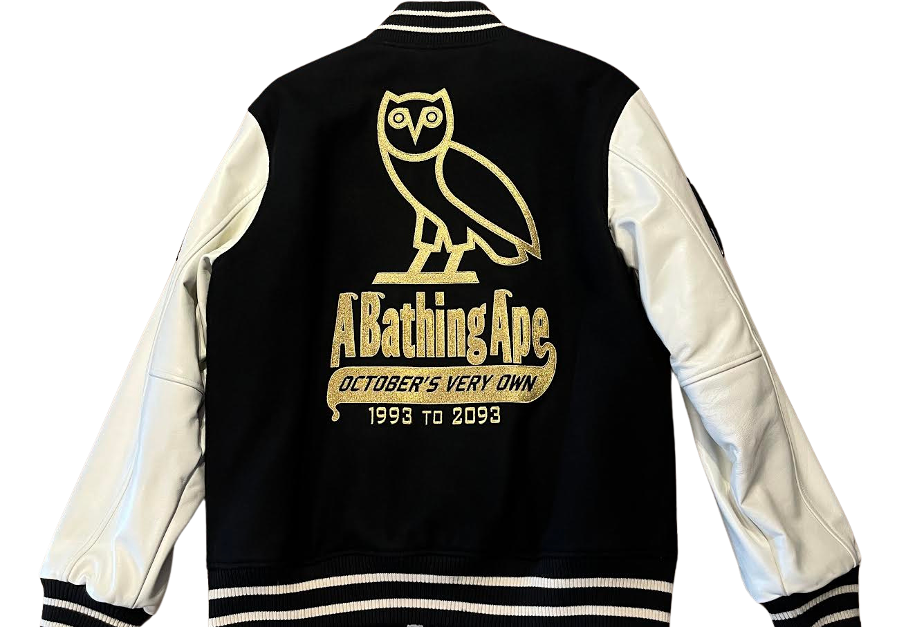 Bape x OVO Varsity Jacket Black (Lightly Preowned)