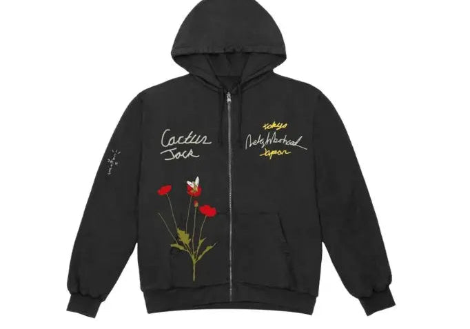 Travis Scott Cactus Jack X Neighbourhood Carousel Zip-Up Hoodie Black