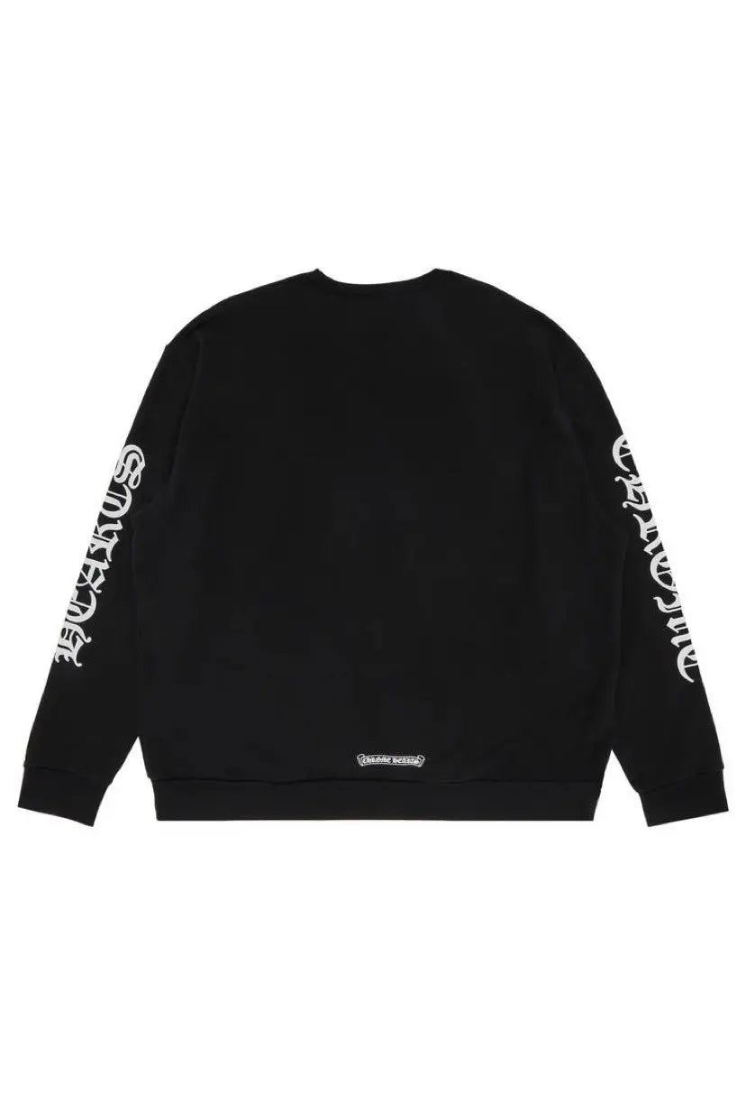 Chrome Hearts Neck Letters Logo Crewneck Black