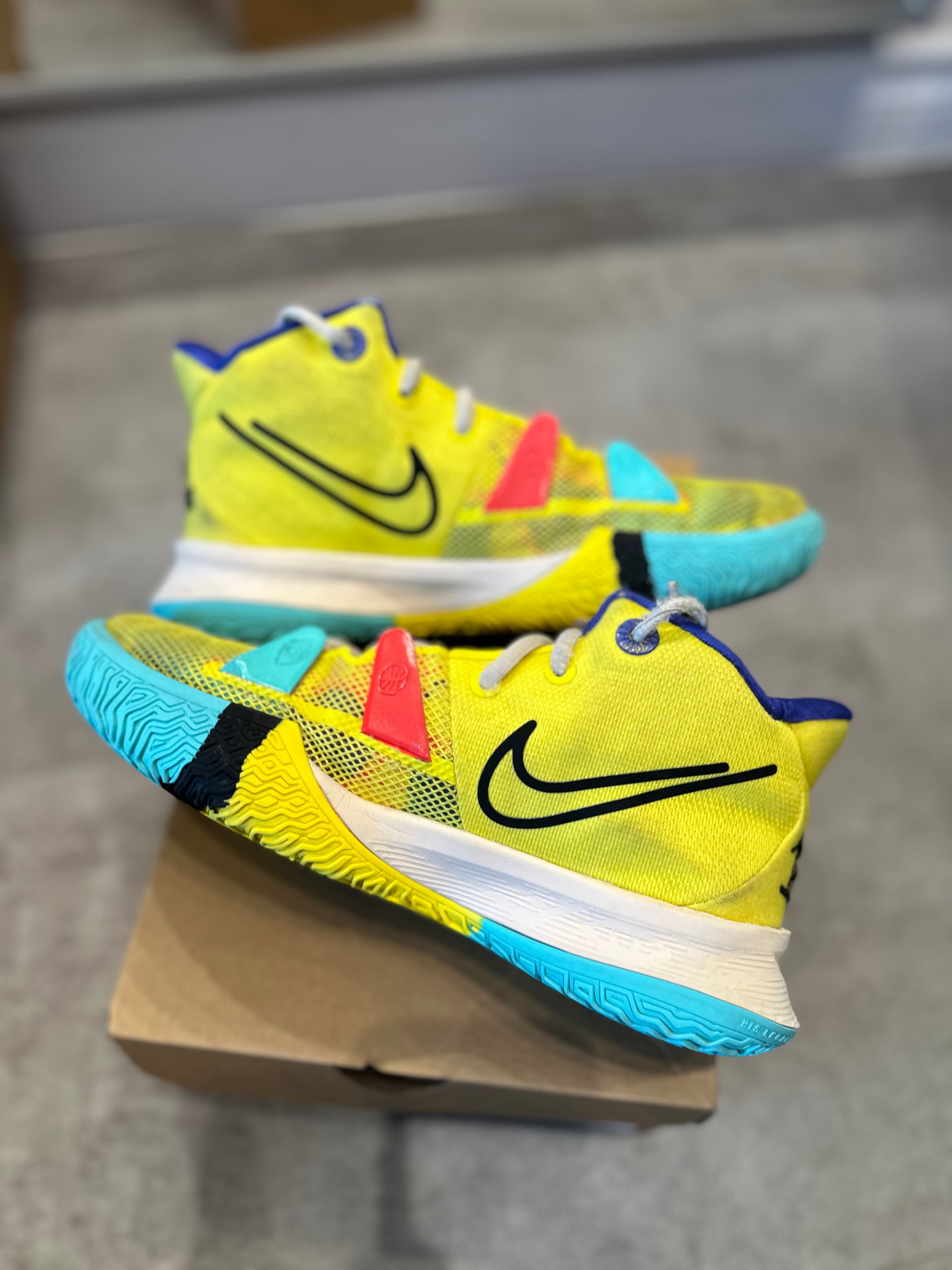 Nike Kyrie 7 1 World 1 People Electric Yellow (GS) (Preowned)