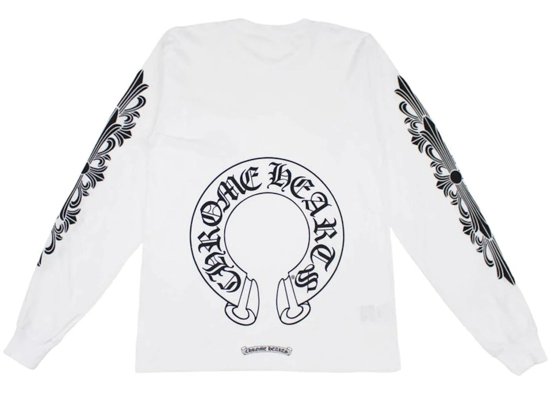 Chrome Hearts Floral Horseshoe L/S T-Shirt White