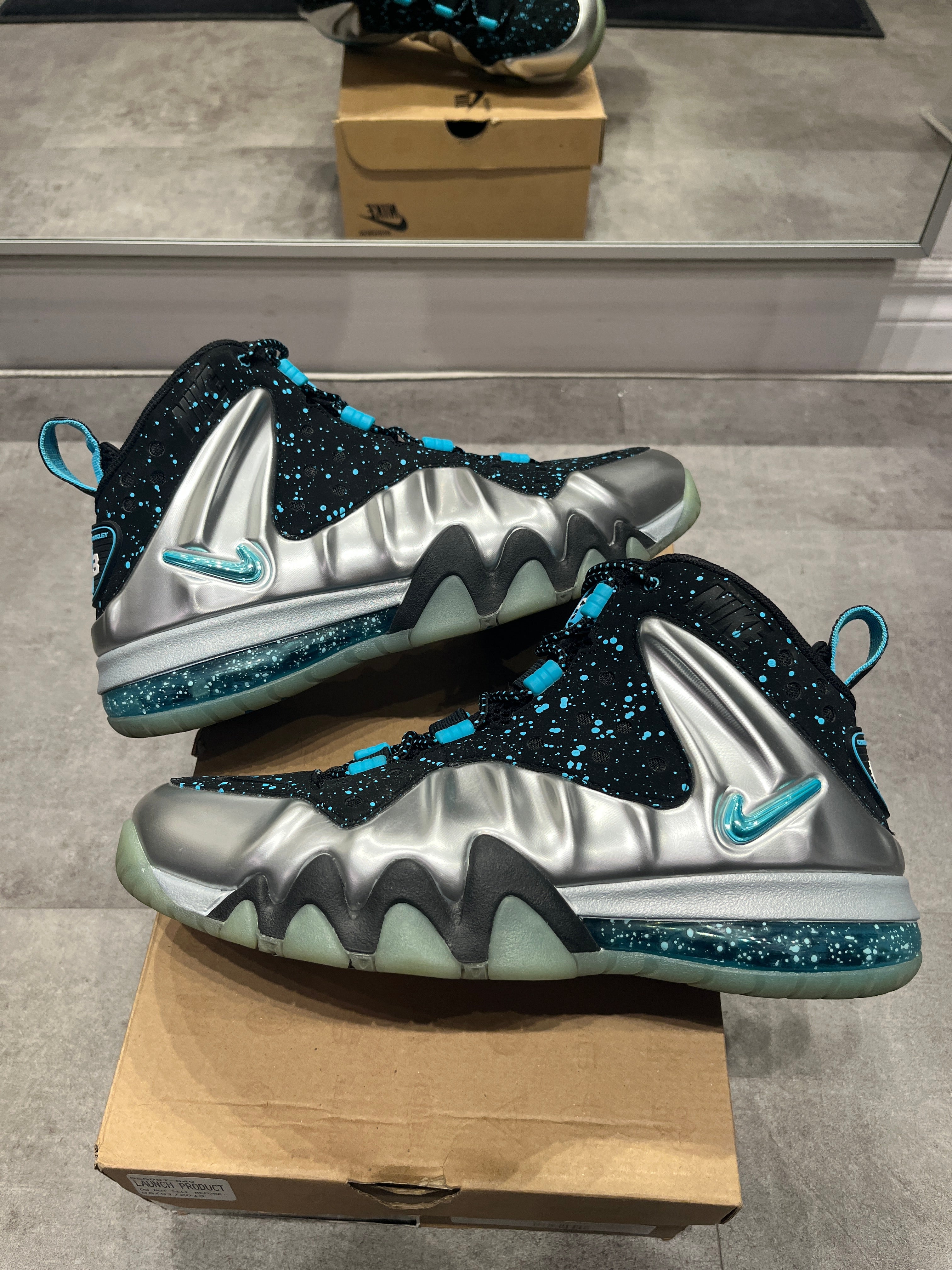 Nike Barkley Posite Max Metallic Silver Gamma Blue (Preowned)