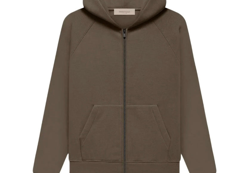 Fear of God Essentials Hoodie Kids Full-Zip Hoodie (FW22) Wood