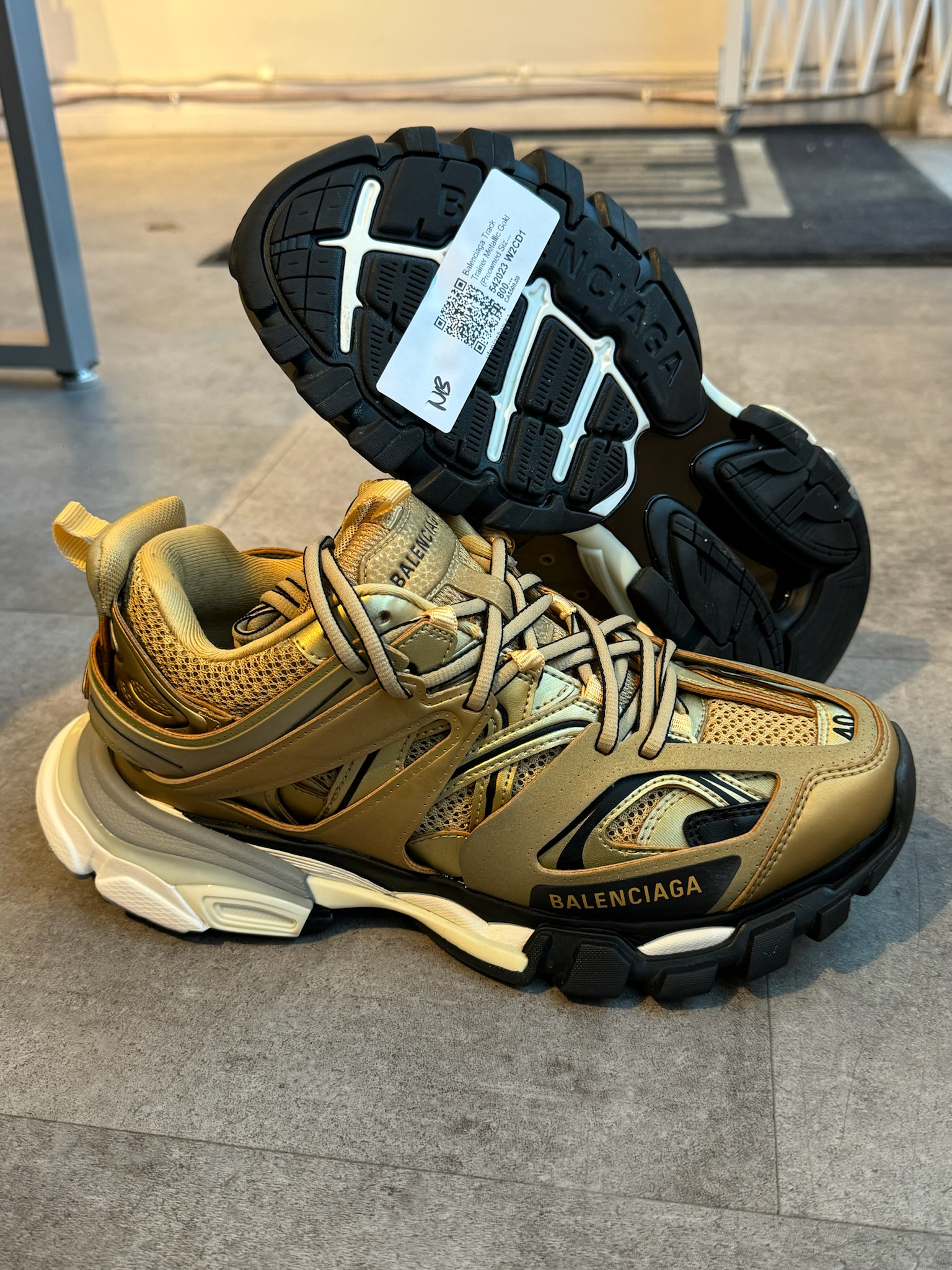 Balenciaga Track Trainer Metallic Gold (Preowned Size 40/FITS8-9)