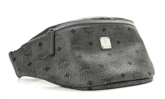 MCM Medium Visetos Stark Belt Bag Grey (Preowned)