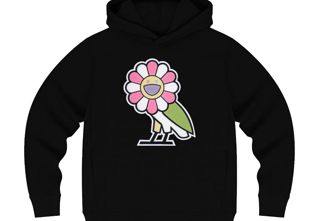 Takashi Murakami X Ovo Surplus Flower Owl Hoodie Black (Preowned Size M)