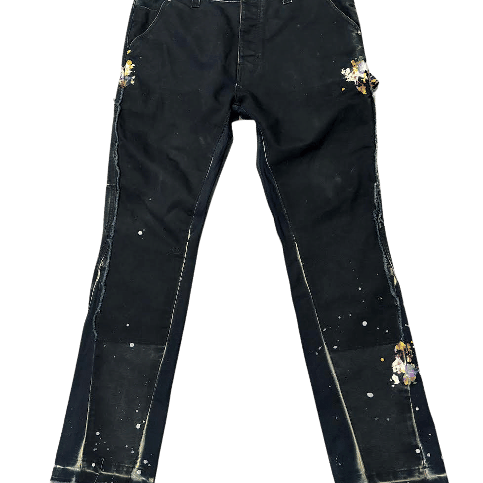 Gallery Dept. Paint Splatter Flare Carpenter Pants Green, pre-owned, size 38 – photo 1 of 2