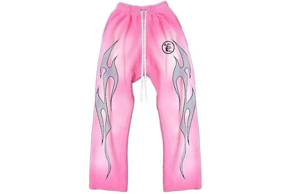 Hellstar Flame Flare Sweatpants Pink (Tried On)