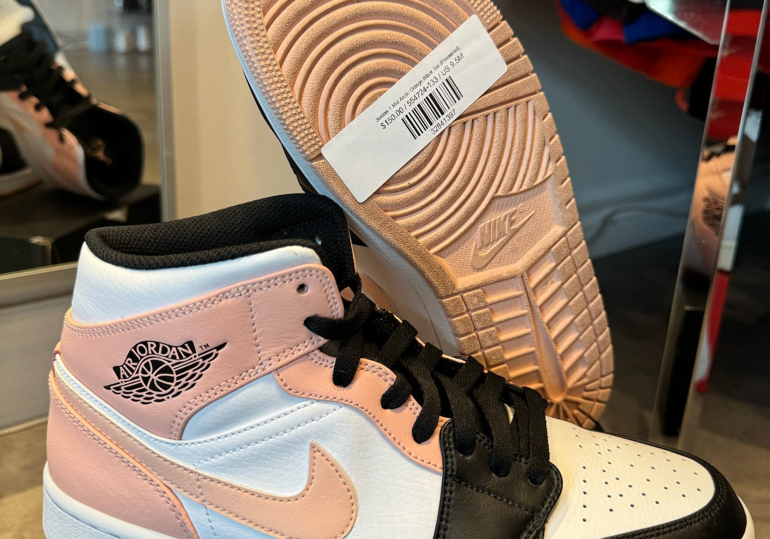 Jordan 1 Mid Arctic Orange Black Toe (Preowned)