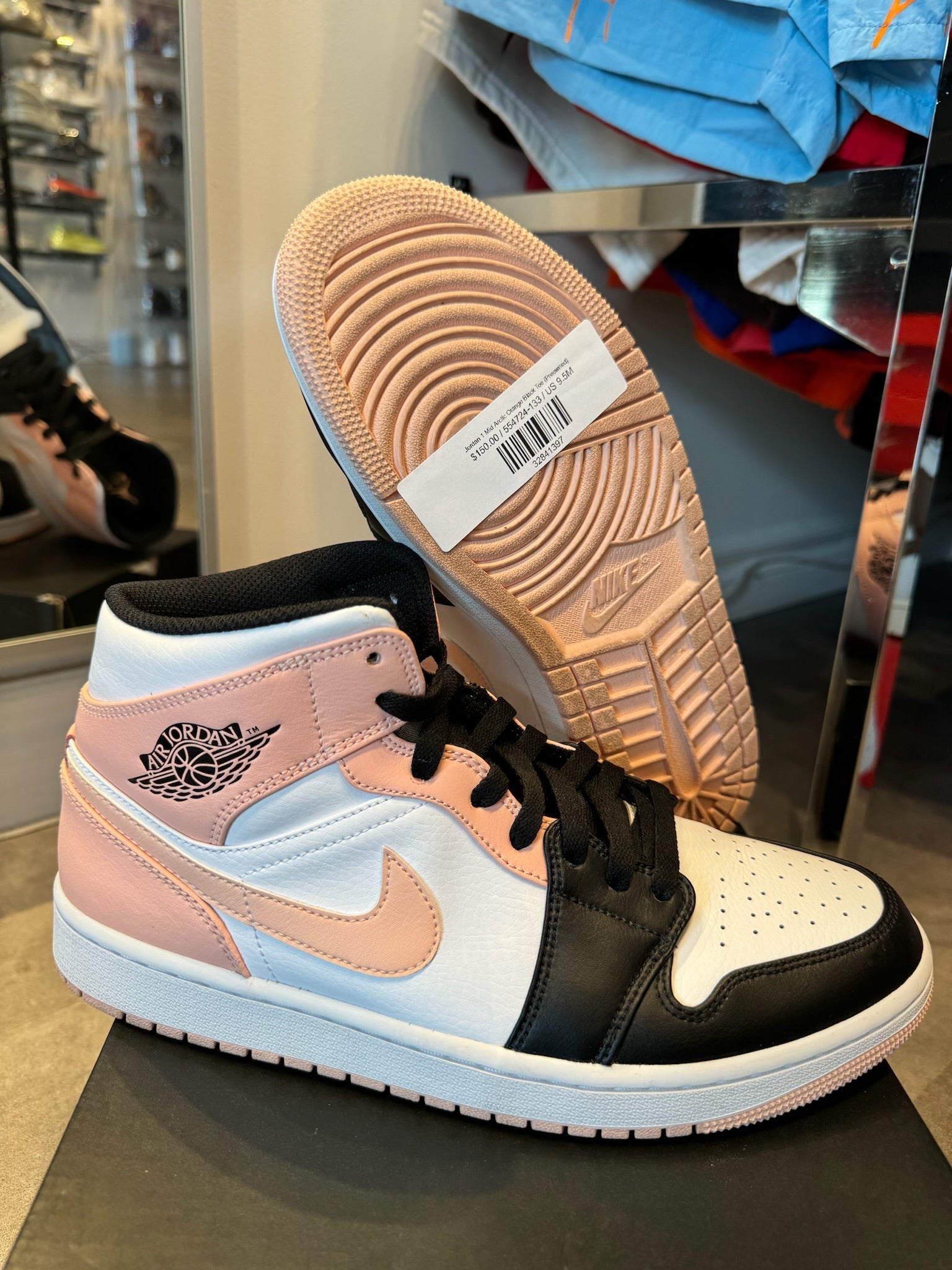 Jordan 1 Mid Arctic Orange Black Toe (Preowned)