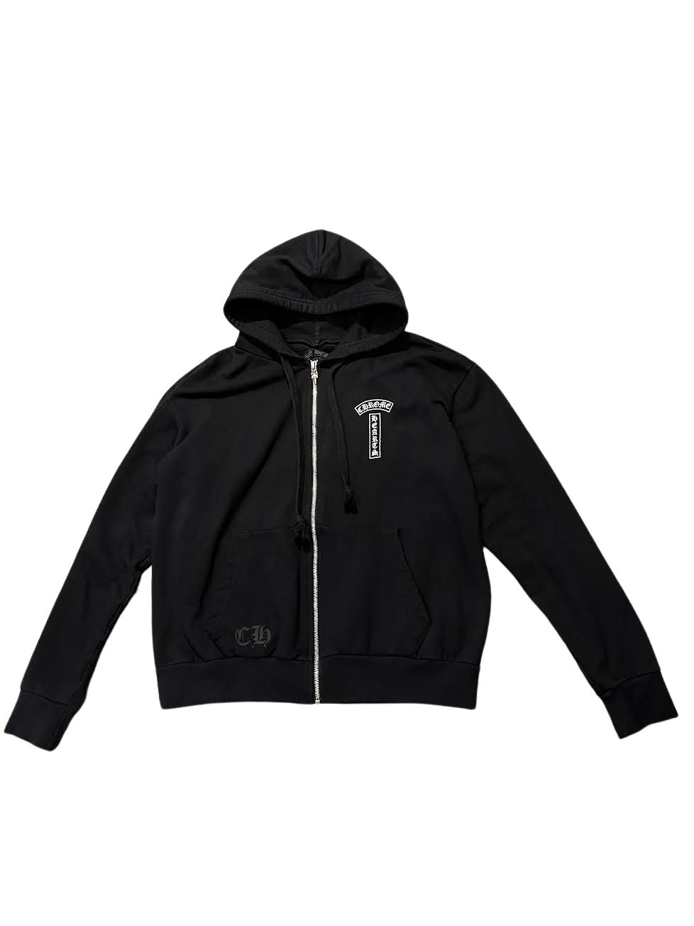 Chrome Hearts T-Bar Shoulder Logo Zip-Up Hoodie Black (Preowned)