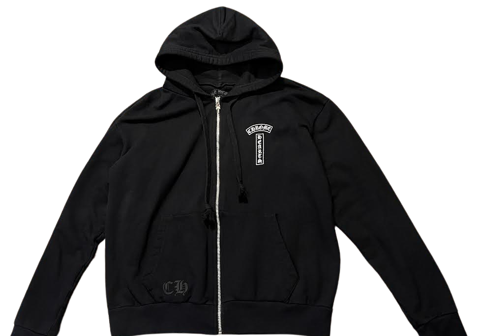 Chrome Hearts T-Bar Shoulder Logo Zip-Up Hoodie Black (Preowned)