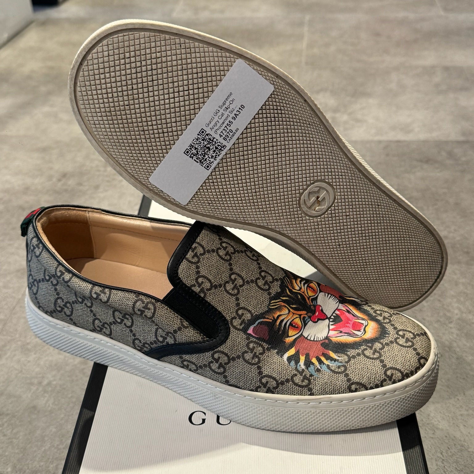 Gucci GG Supreme Angry Cat Slip-On, pre-owned, US Men's 9 – photo 2 of 7