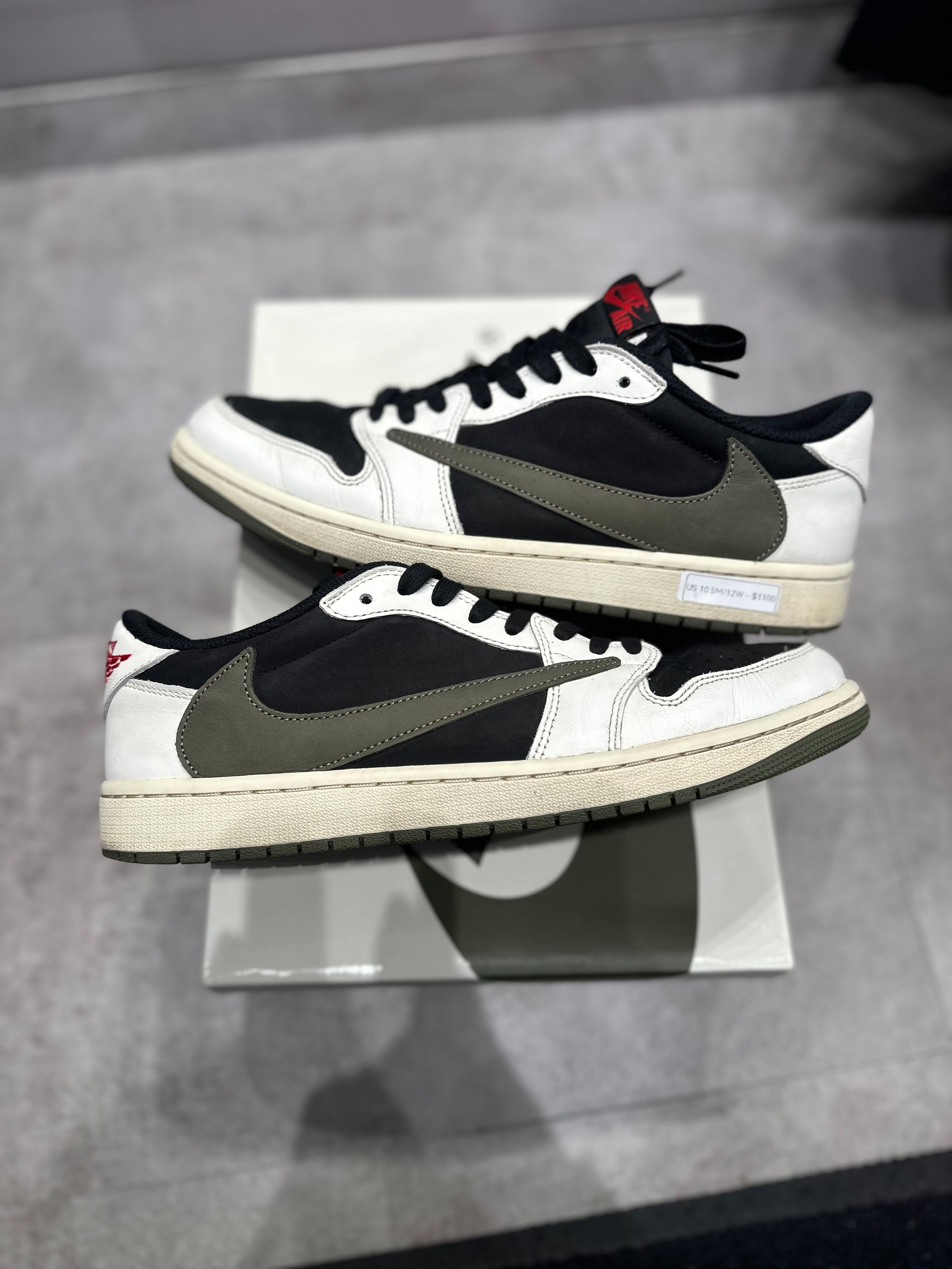 Jordan 1 Retro Low OG SP Travis Scott Olive (W) (Preowned Size 12W)