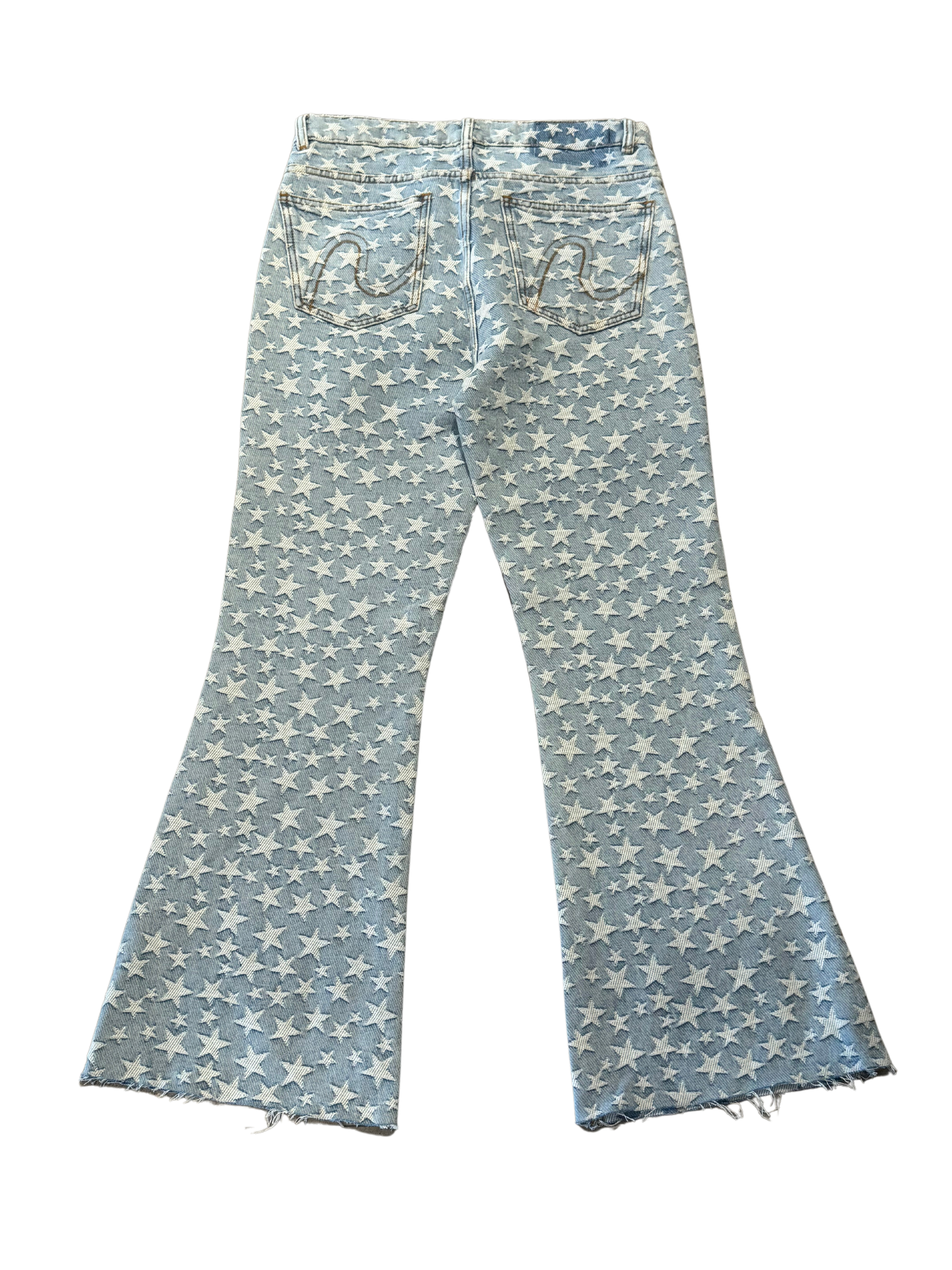 ERL Star Jacquard Light Wash Flared Denim (Preowned)