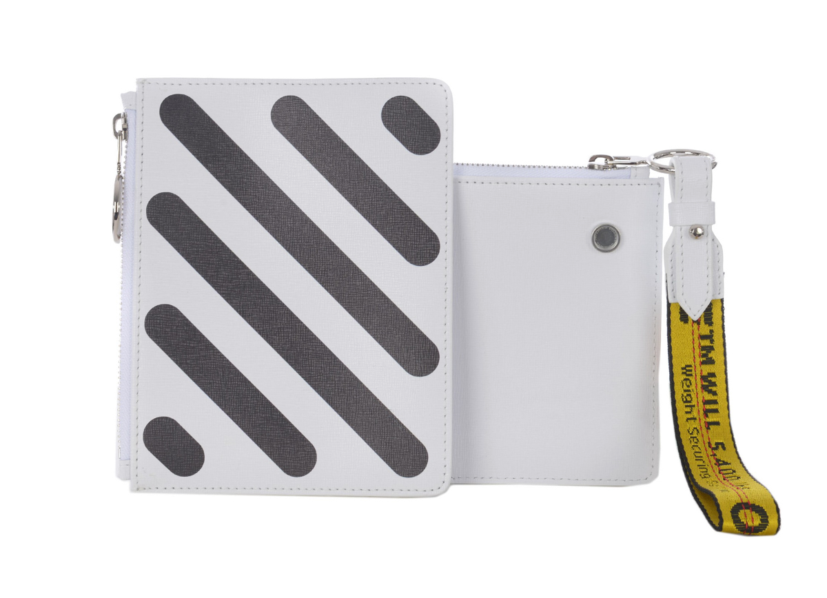 Off-White Diag Double Clutch White w/ Industrial Tape Strap