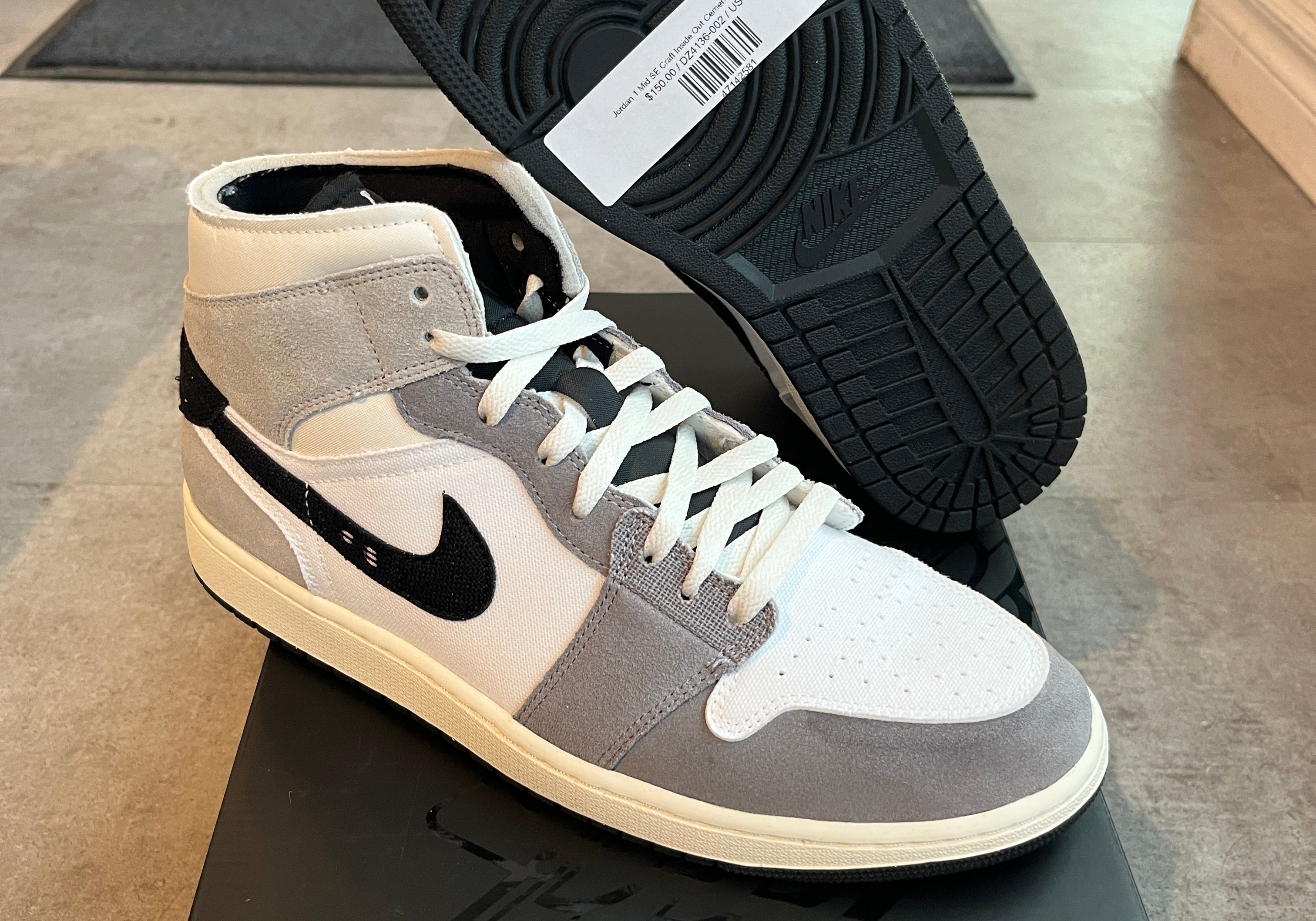 Jordan 1 Mid SE Craft Inside Out Cement Grey (Preowned)