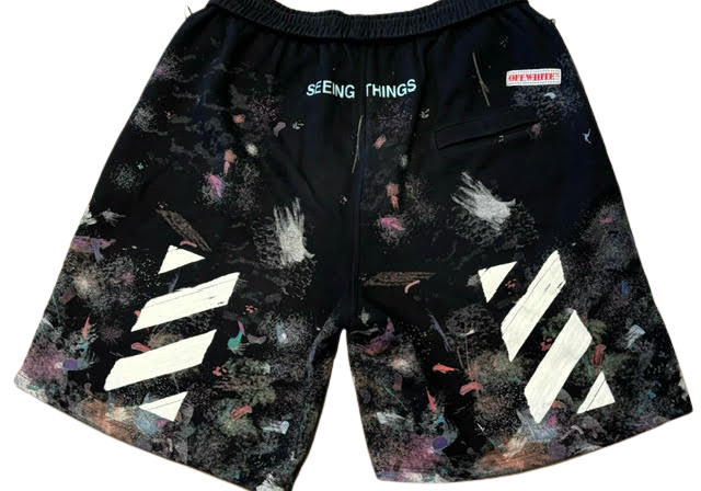 Off-White Seeing Things Galaxy Diagonal Shorts Black (Preowned)