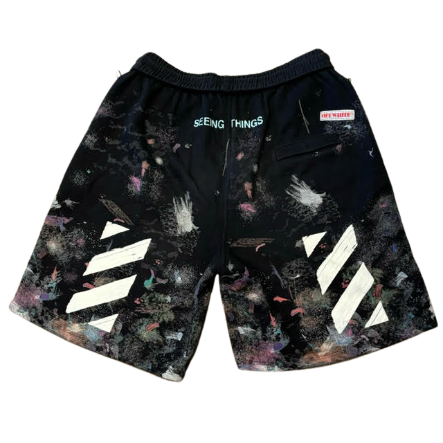 Off-White Seeing Things Galaxy Diagonal Shorts Black (Preowned)