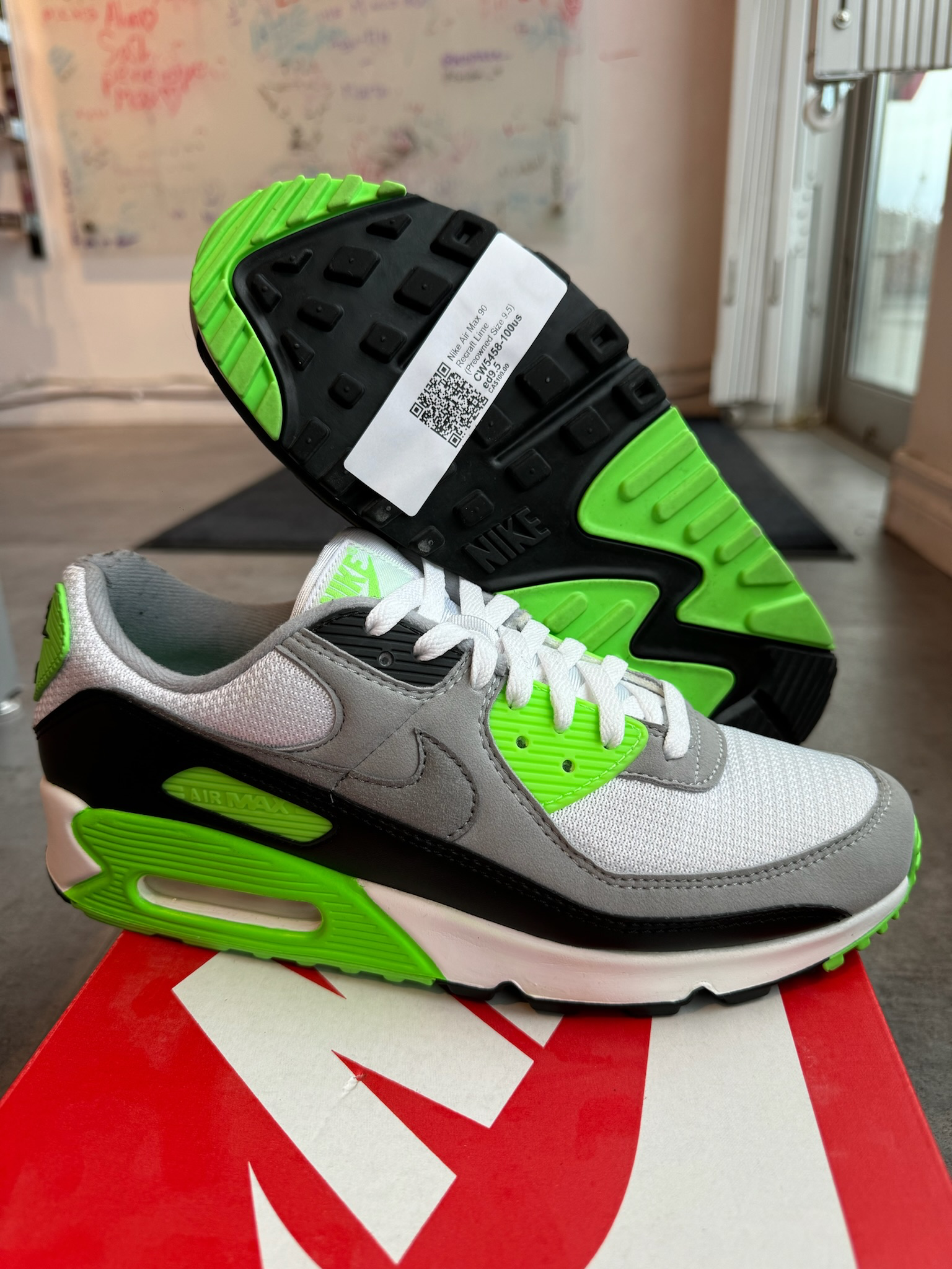 Nike Air Max 90 Recraft Lime (Preowned Size 9.5)