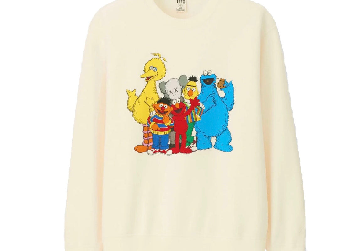 Kaws X Uniqlo X Sesame Street Group #2 Sweatshirt Natural