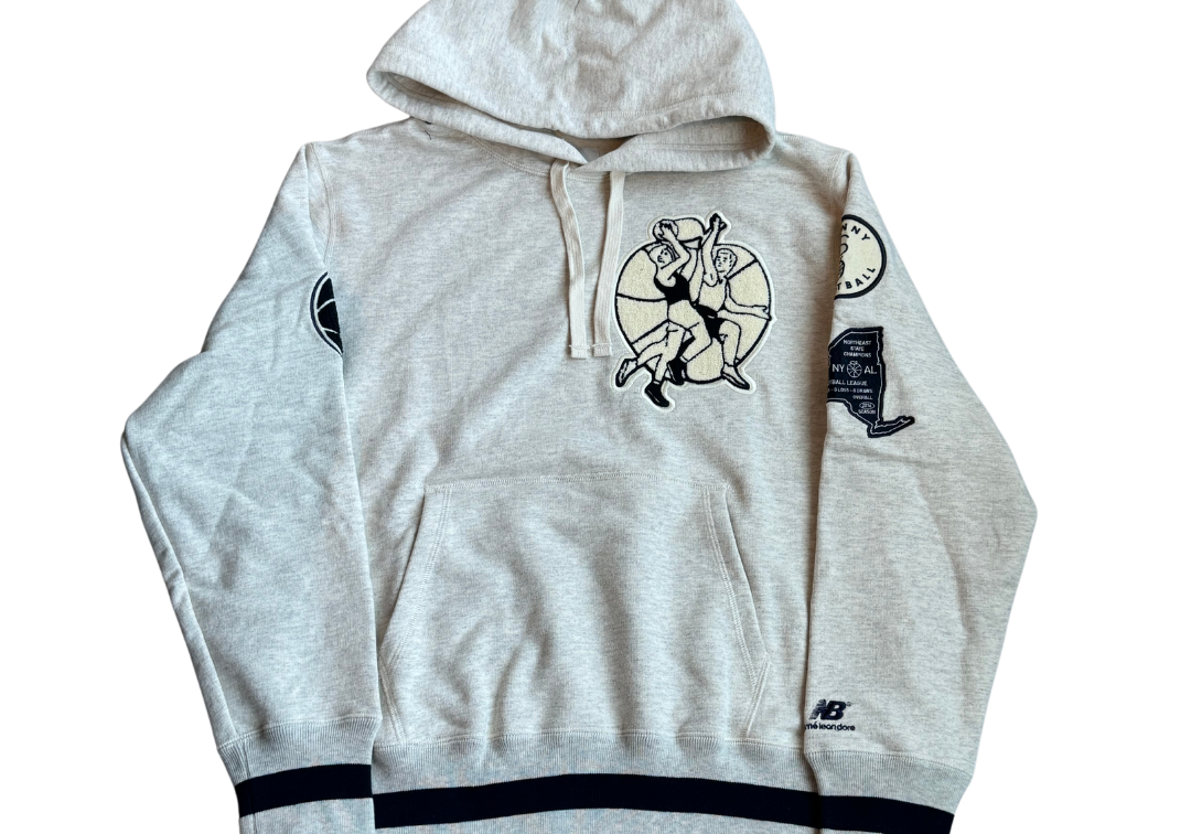 Aime Leon Dore Chenille Basketball Hoodie Grey