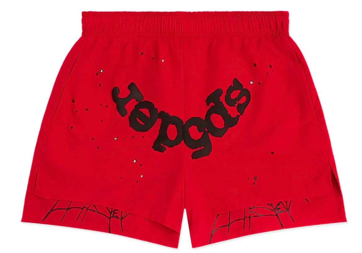 Sp5der OG Web Double Layer Short Red