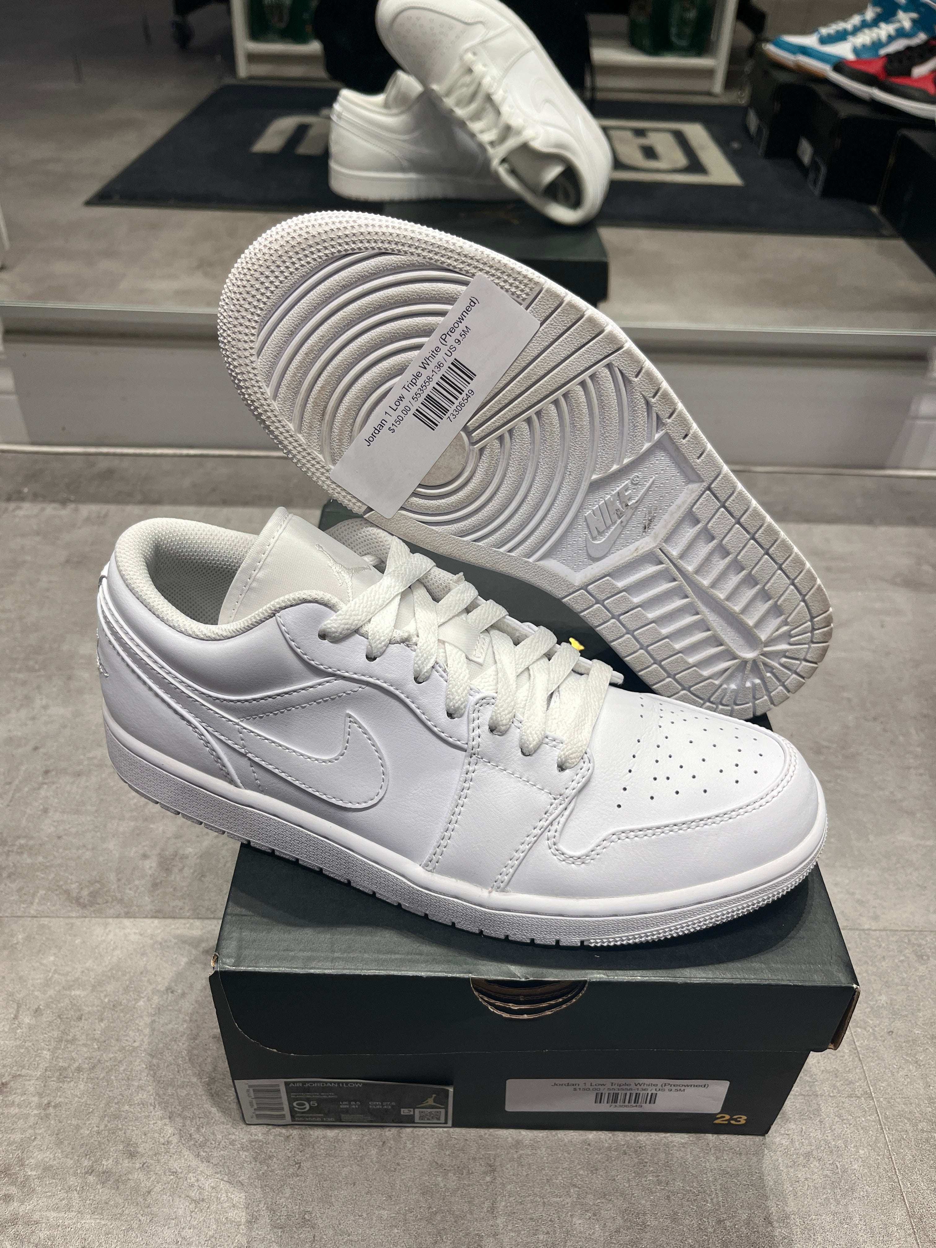 Jordan 1 Low Triple White Preowned