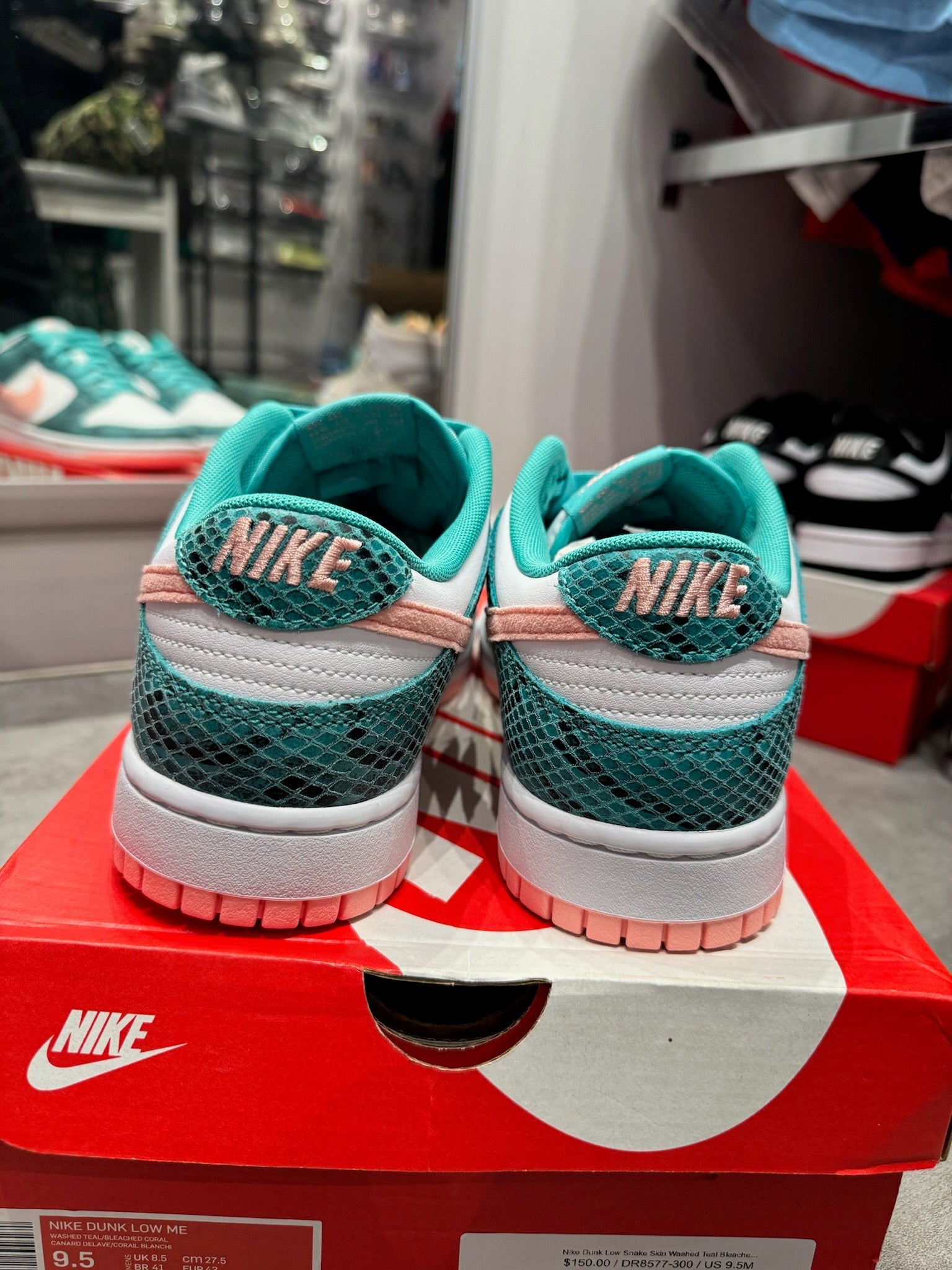 Nike Dunk Low Snake Skin Washed Teal Bleached Coral (Preowned)