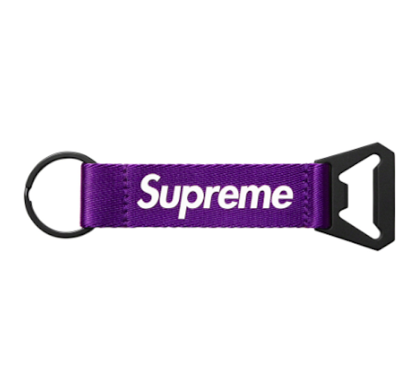 Supreme Bottle Opener Webbing Keychain Purple