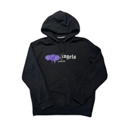 Palm Angels London Sprayed Logo Hoodie Black Purple (Preowned)