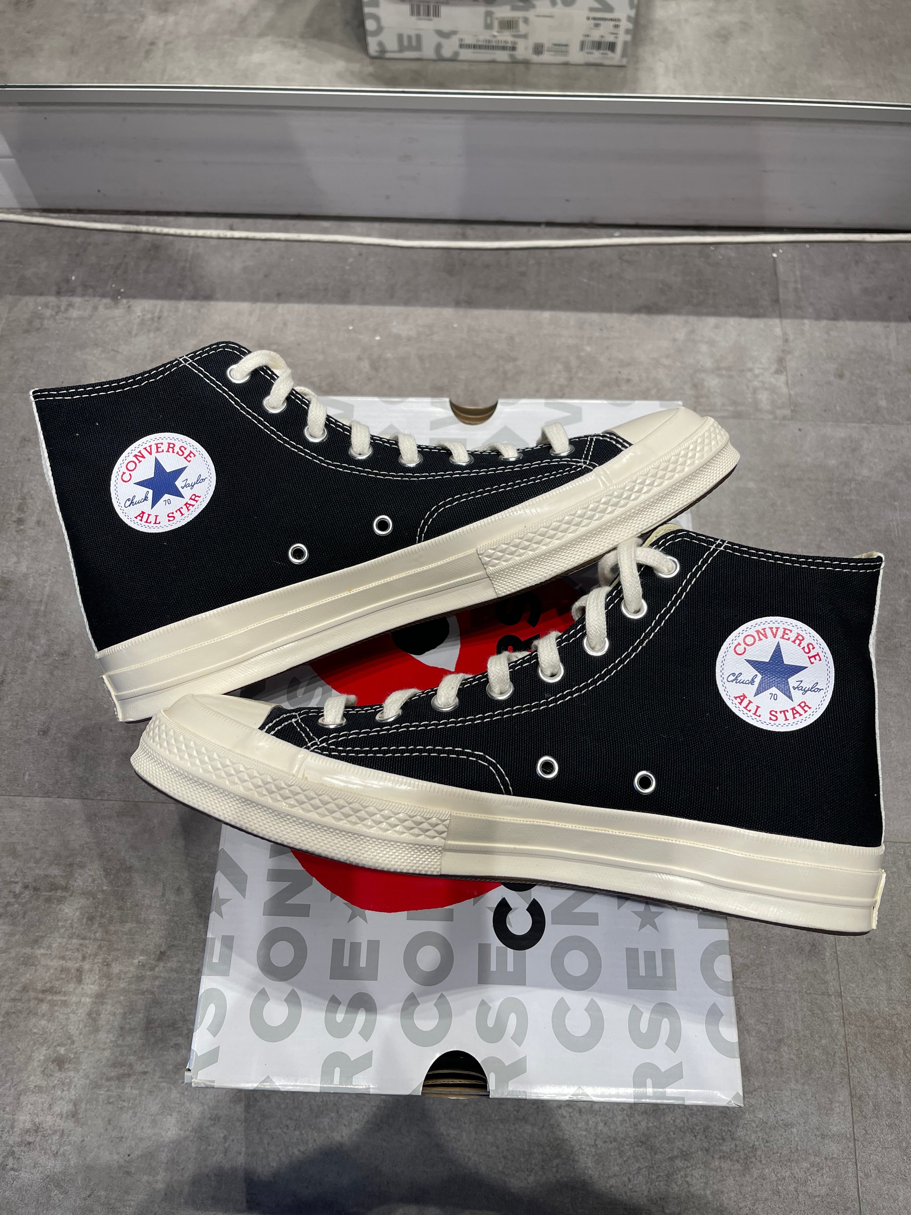 Converse X CDG Play Chuck Taylor All-Star 70 Hi Black (Preowned Size 10)