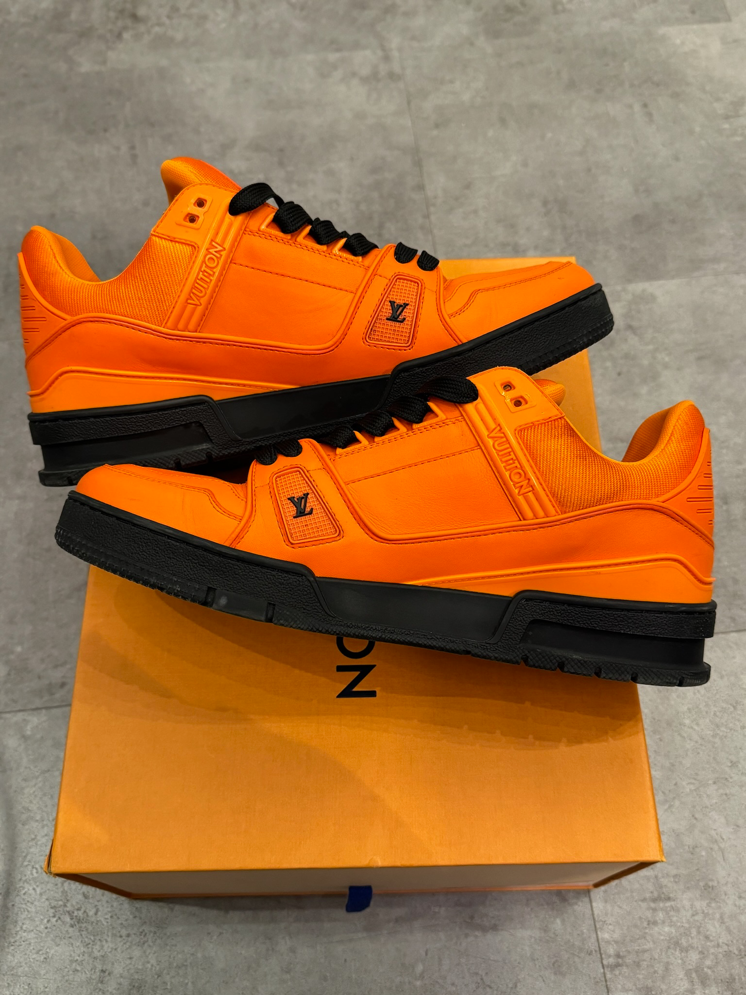 Louis Vuitton LV Trainer Orange Black (Preowned LV 8.5/ US 10M)