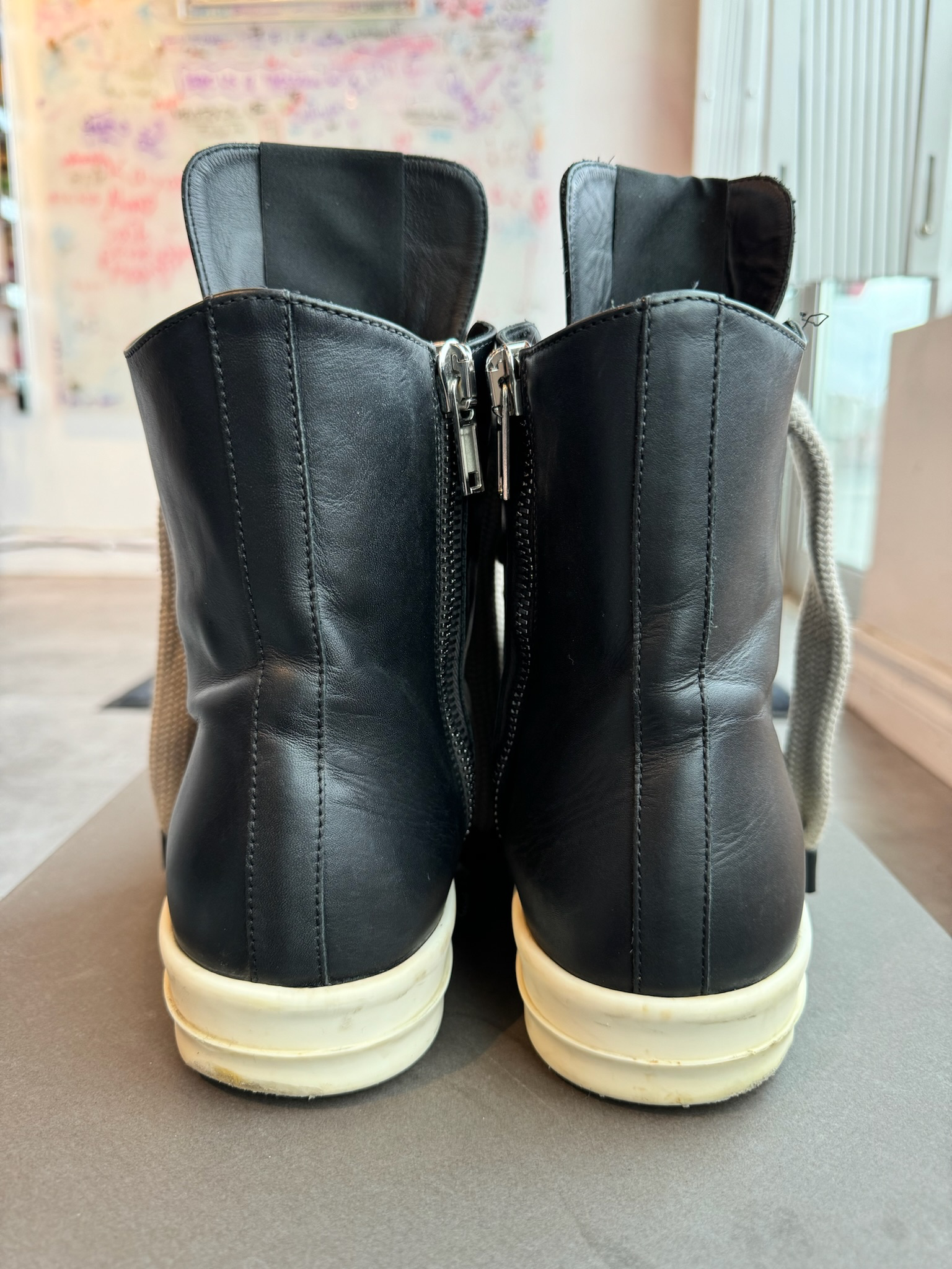 Rick Owens SSENSE Exclusive Black KEMBRA PFAHLER Edition Jumbo Lace Sneakers (Preowned Size 44)