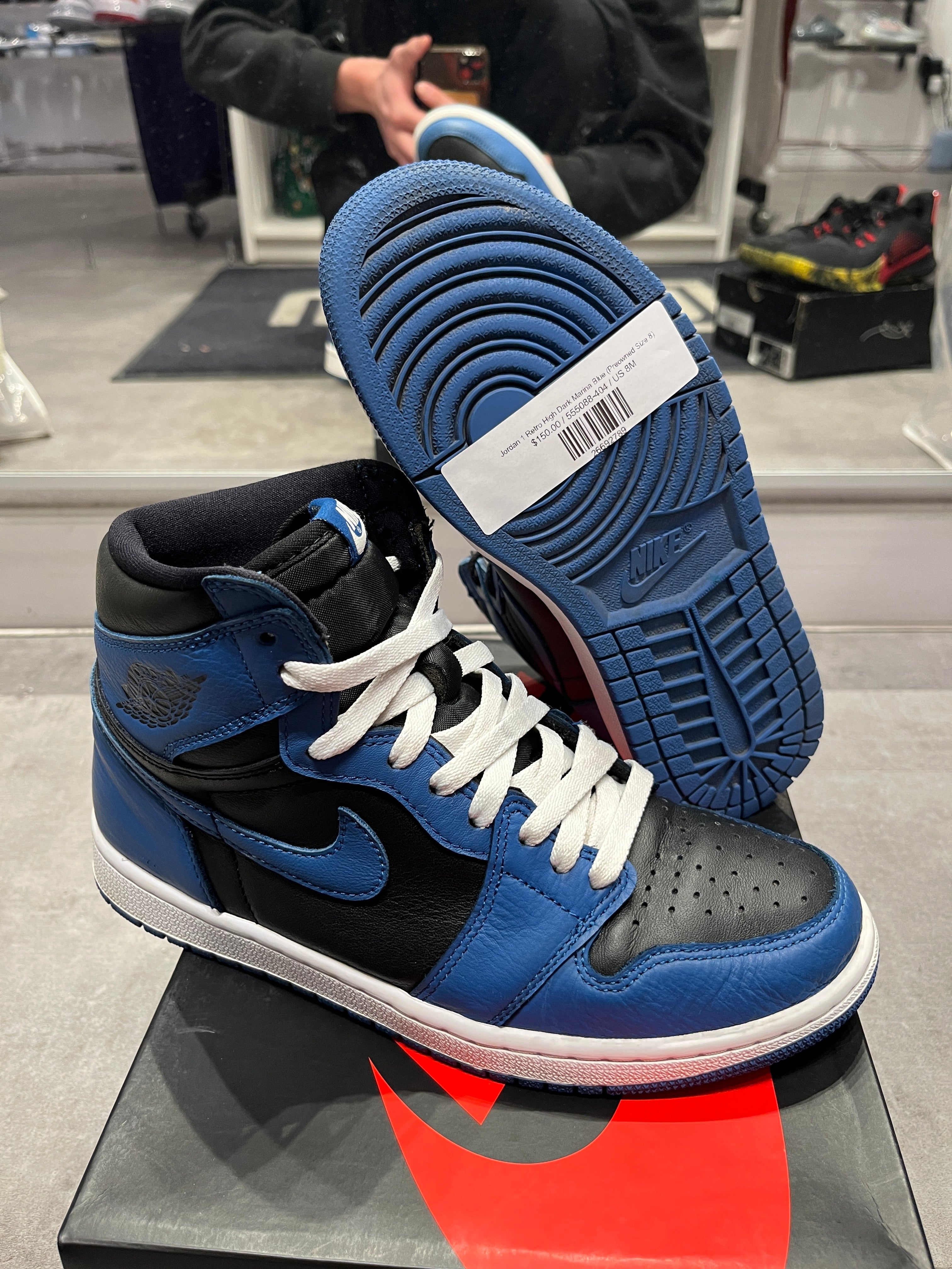 Jordan 1 Retro High Dark Marina Blue (Preowned Size 8)