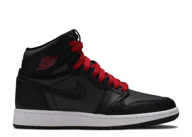 Jordan 1 Retro High Black Satin Gym Red (GS)