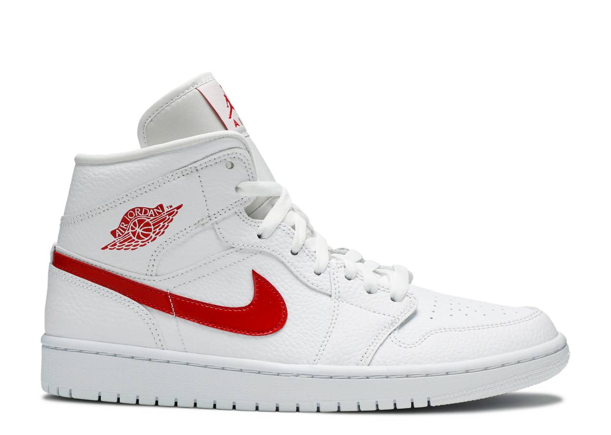 Jordan 1 Mid White University Red (W)