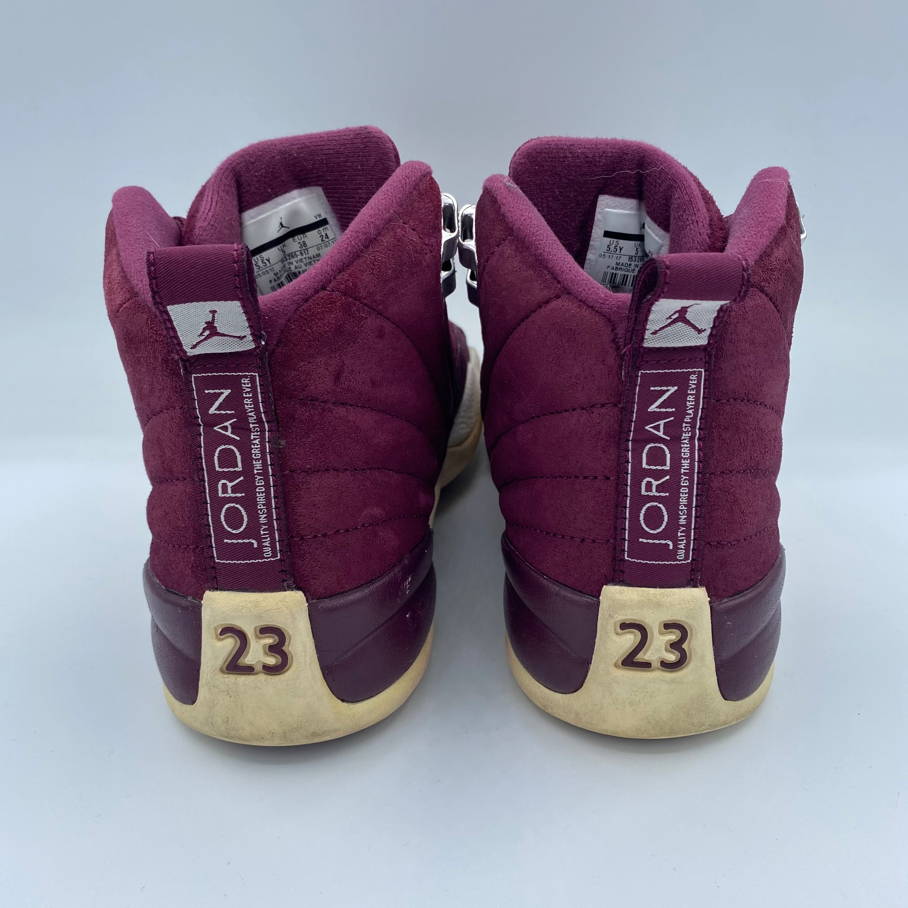 Jordan 12 Retro Bordeaux GS, pre-owned, US Youth 5.5 – photo 4 of 6